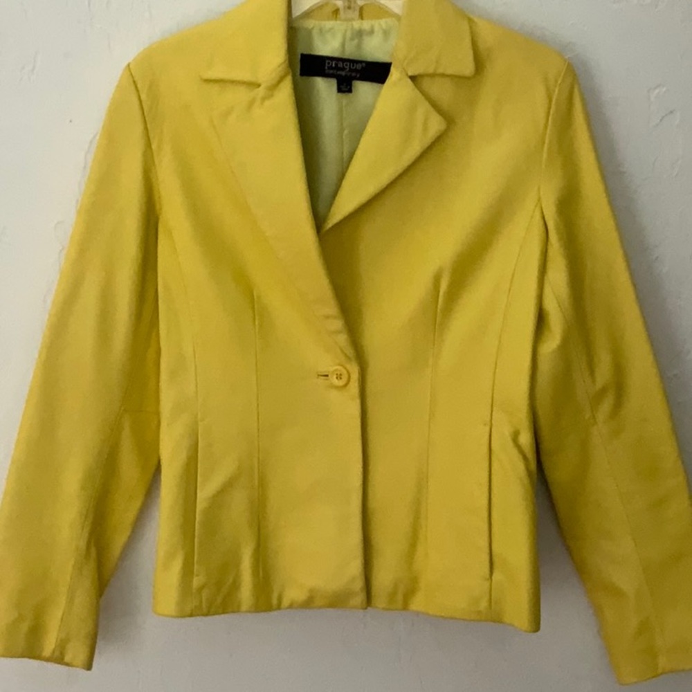 Prague Contemporary Yellow Leather Jacket size S